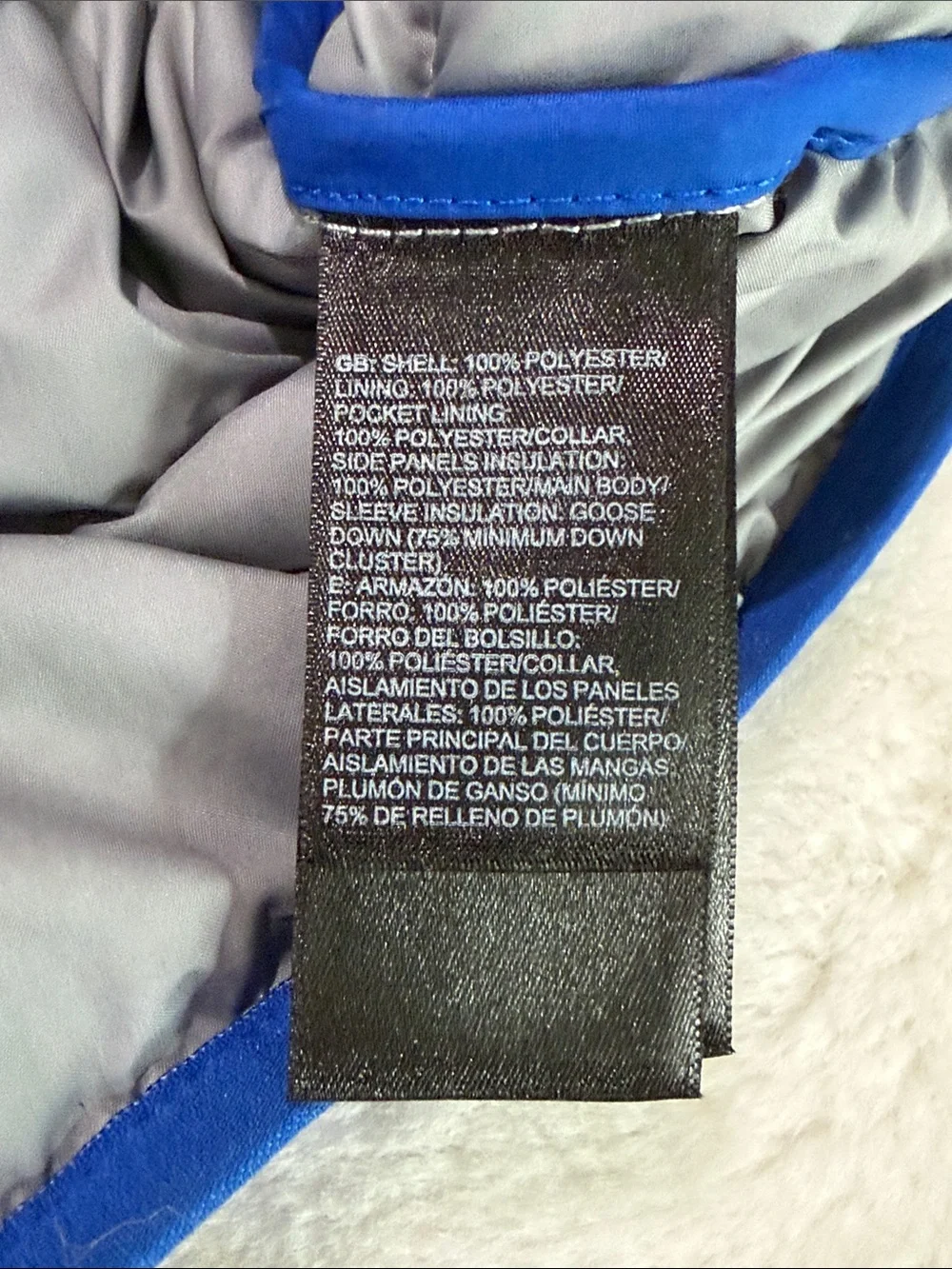The North Face Boys Royal Blue Quilted Puffer Jacket Size XL